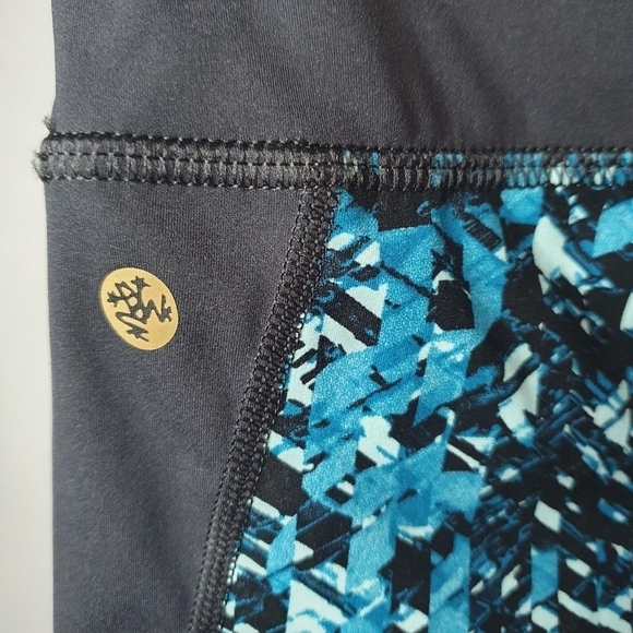 MANDUKA Athletic Leggings Cropped Black/Blue Women's Size S - Picture 6 of 9